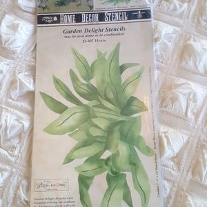 NEW Large Hosta Plant Garden Wall Stencil